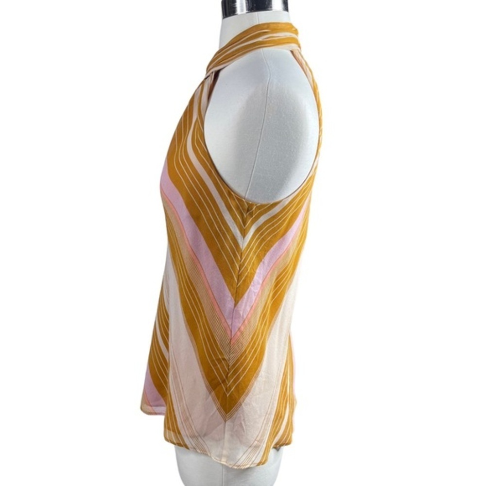 Joie striped sleeveless silk top in yellow and pink womens XS - Picture 6 of 6